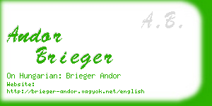 andor brieger business card